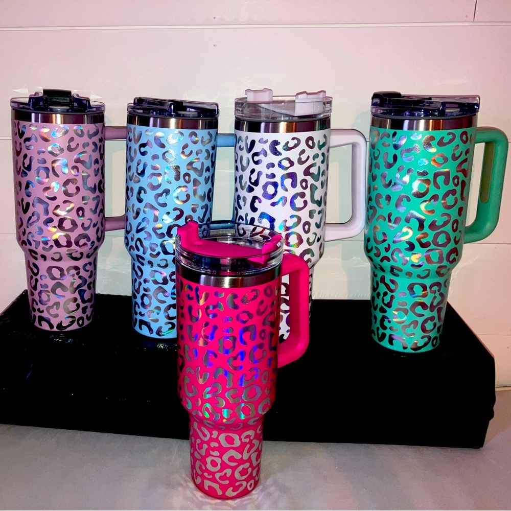40 ounce leopard print tumblers
